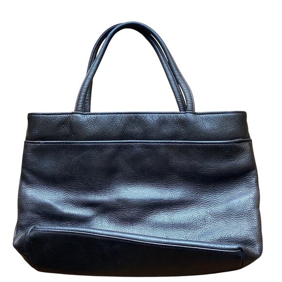 Nine West Bag 100% Leather Satchel Purse Handbag Double Handle Pockets Brown - Picture 1 of 13